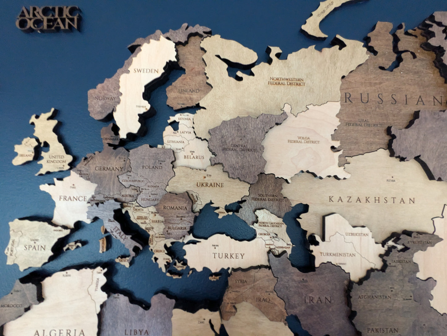 Multi-Layer Wooden World Map image 4