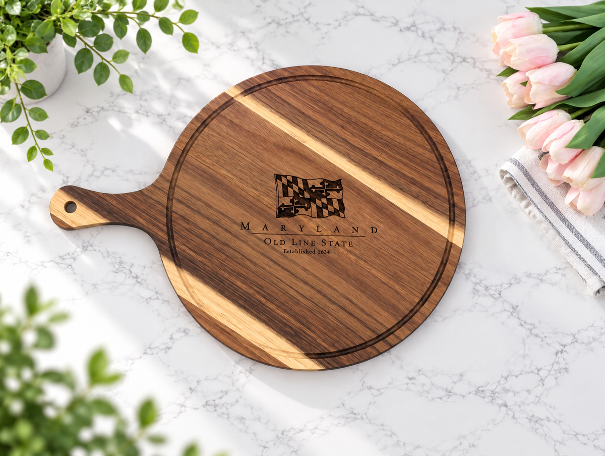 Maryland Heritage Round Acacia Board