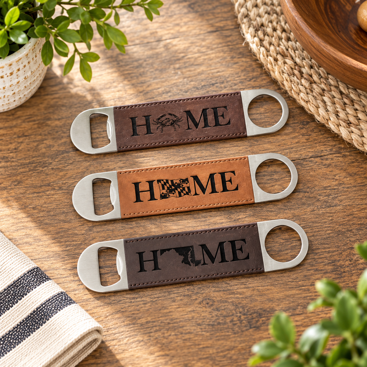 Engraved Leather Bottle Opener