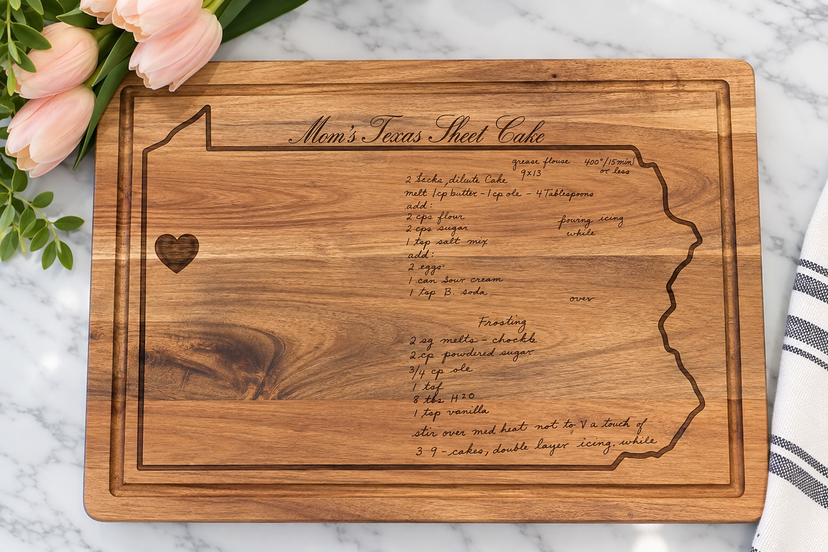 Heirloom Handwritten Recipe Engraved Board