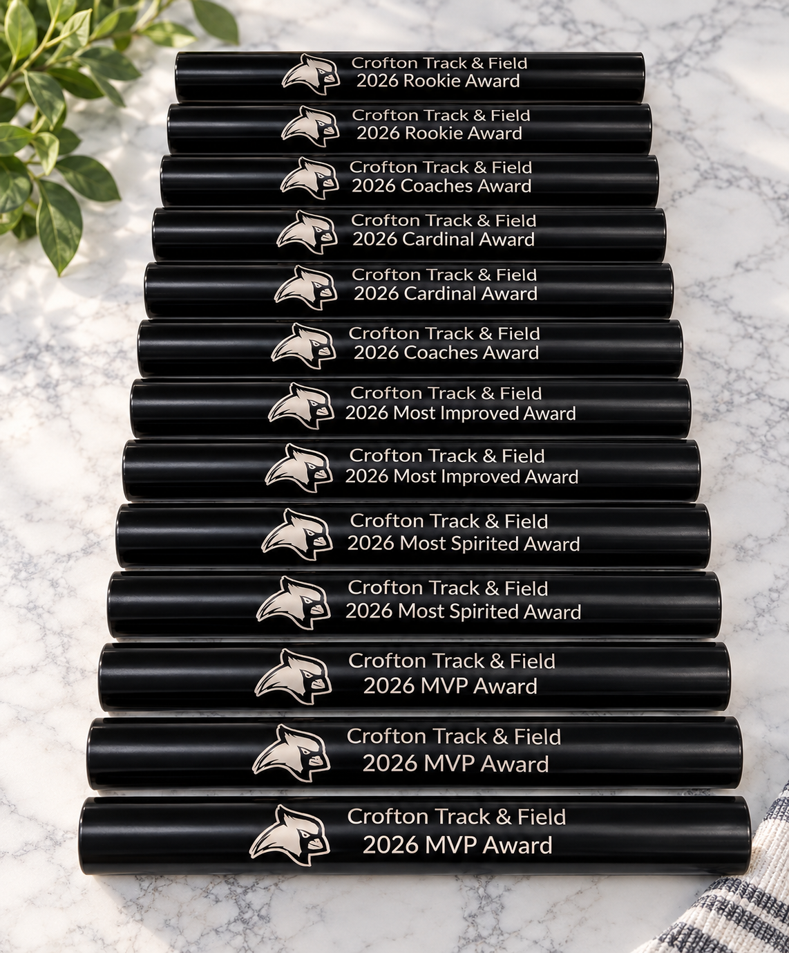 Engraved Track Batons-Customer Provided Batons