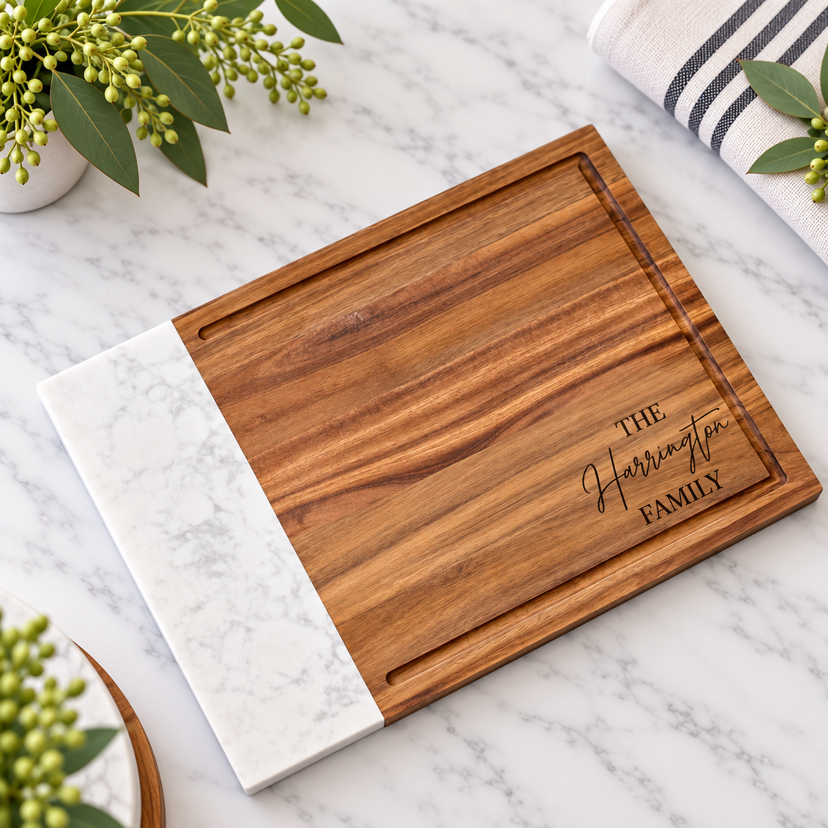 Marble & Acacia Wood Serving Board