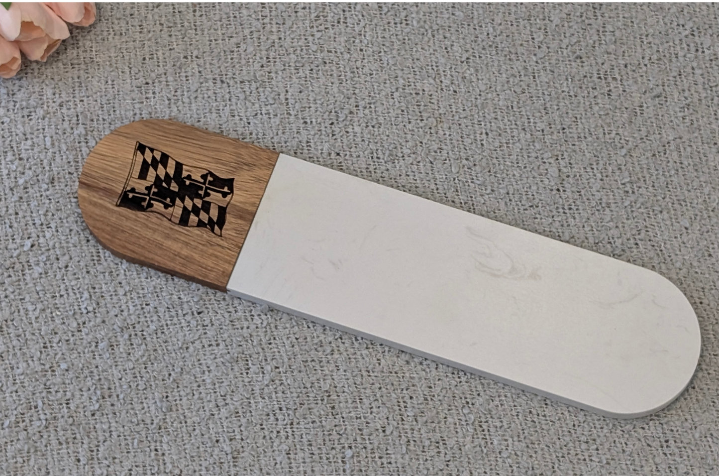 Elongated Oval Marble and Acacia Serving Board