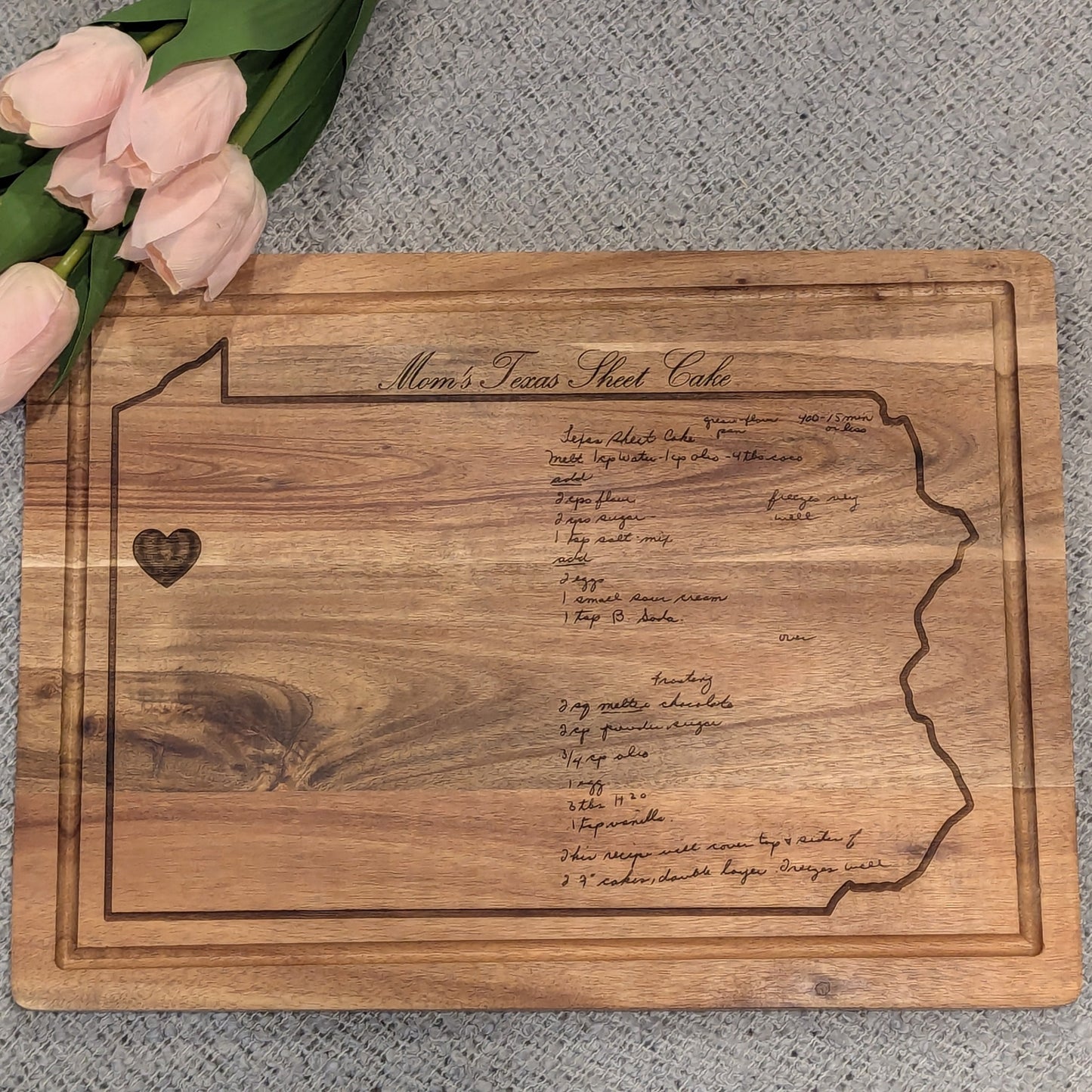 Heirloom Handwritten Recipe Engraved Board