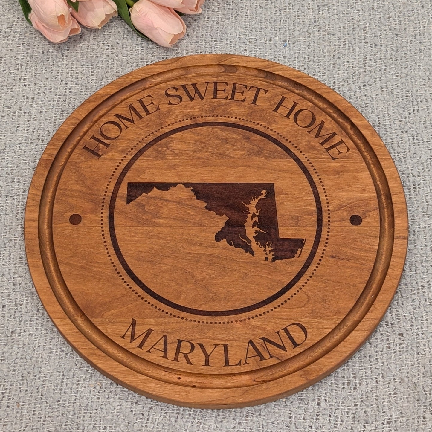 Round Maple Wood Serving Board