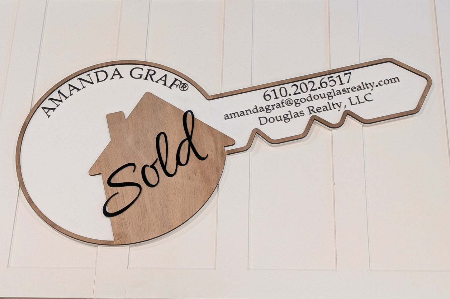 Personalized "Sold" Key Sign – Realtor Gift & Marketing Display