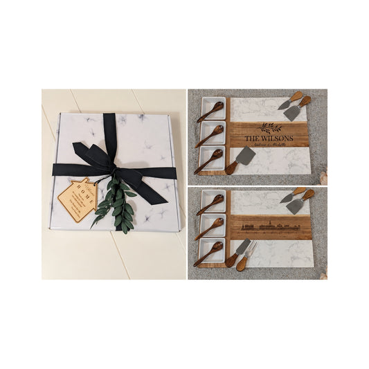 11 Piece Marble and Acacia Charcuterie Gift Set