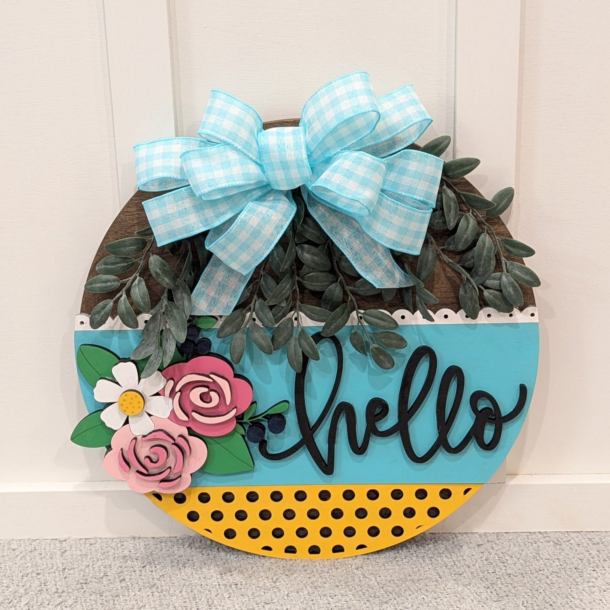 Hello Door Hanger- Flowers image 0