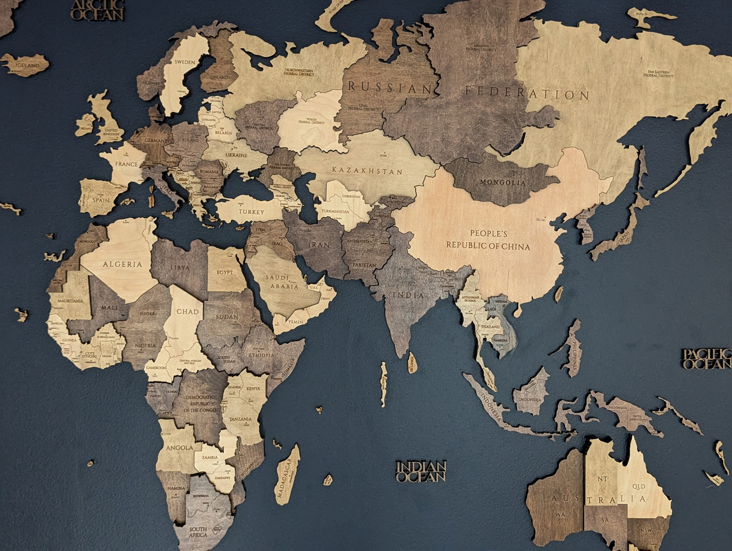Multi-Layer Wooden World Map image 3