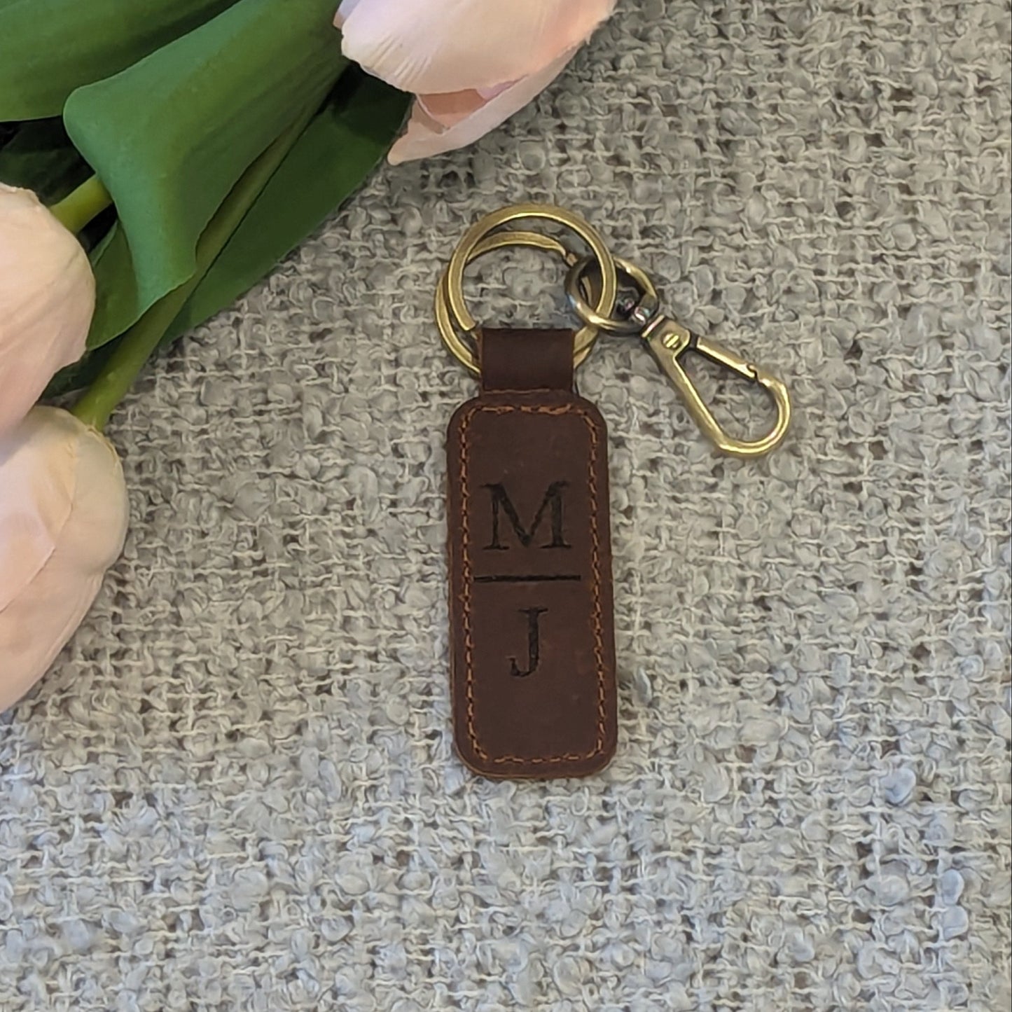 Personalized Leather Key Chain image 2