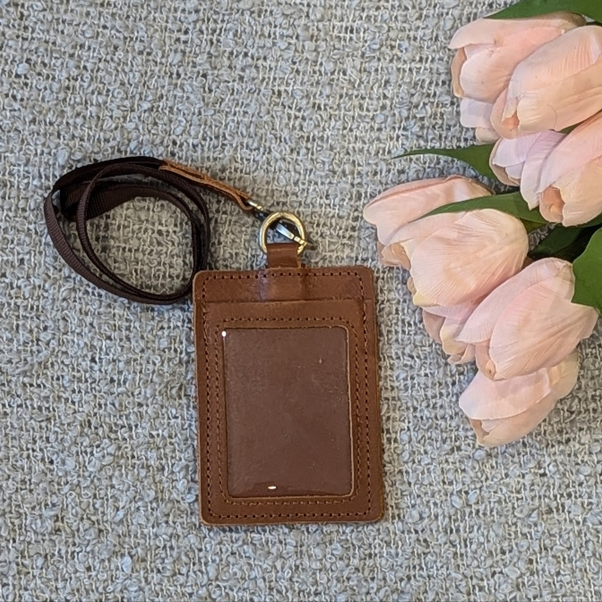 Leather Badge Holder with Card Slots image 1