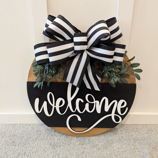 Welcome Door Hanger-Black image 0