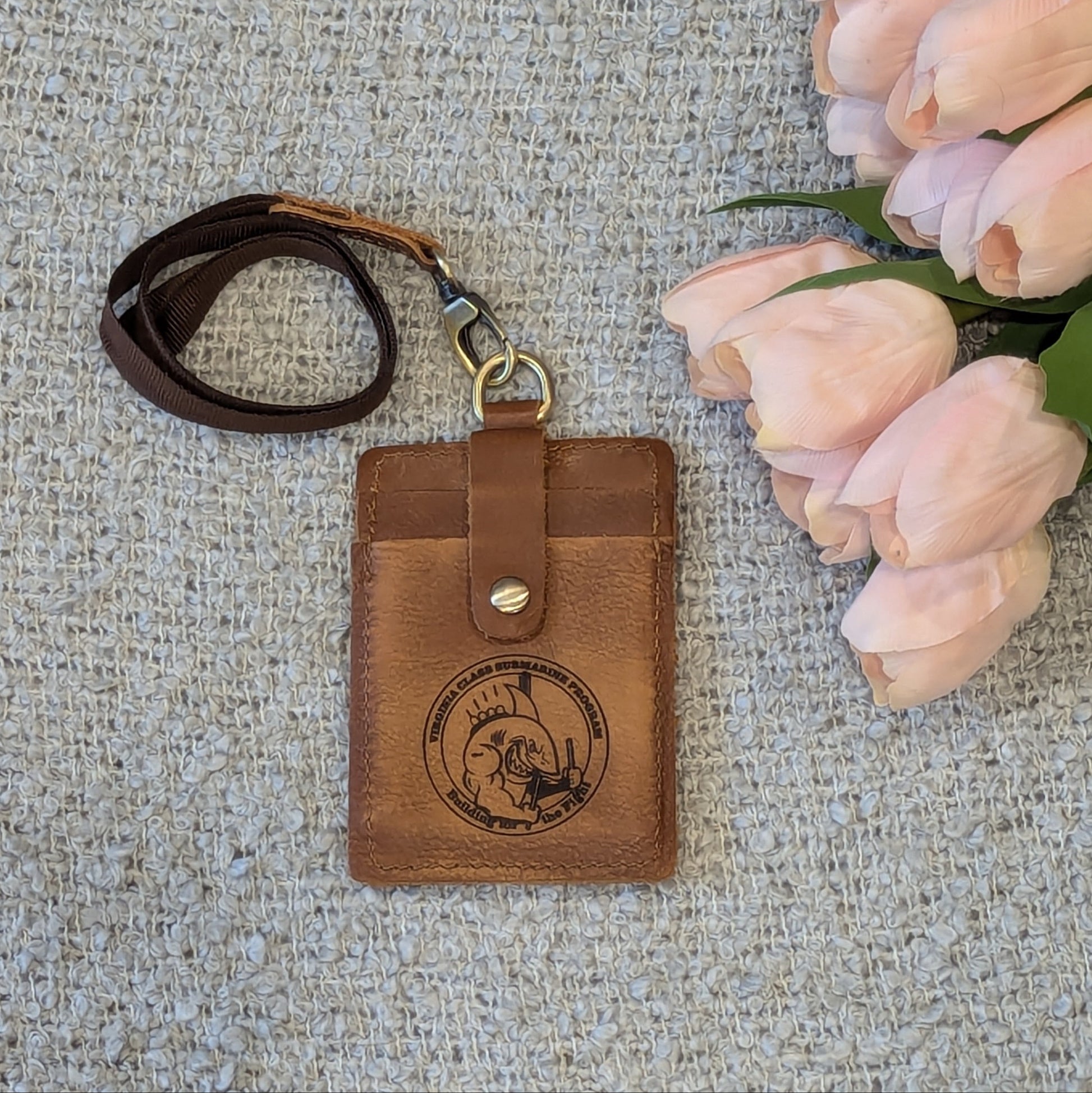 Leather Badge Holder with Card Slots image 0