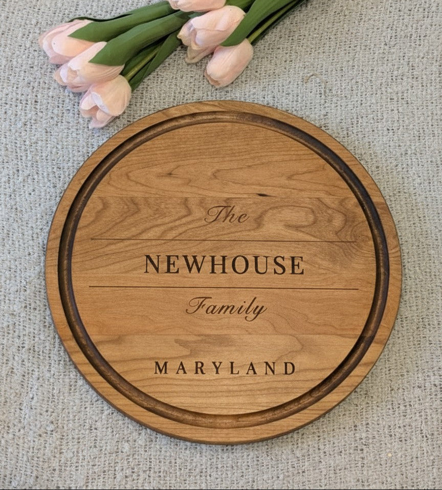 Round Maple Wood Serving Board