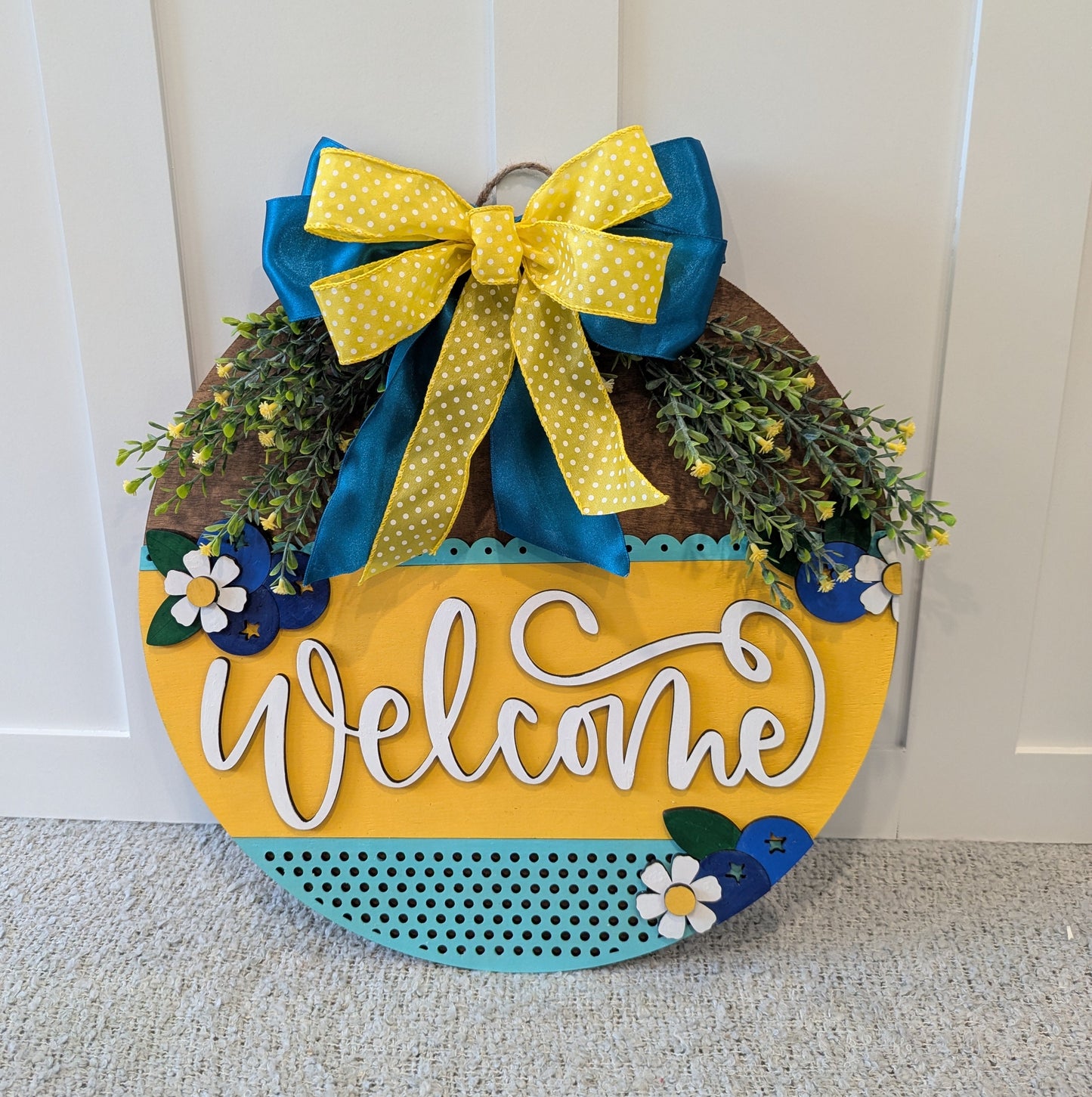 Blueberry Welcome Door hanger