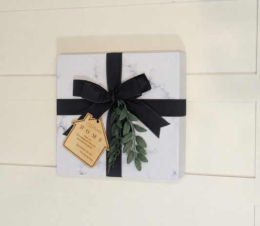 Marble & Acacia Picture Frame Gift Set