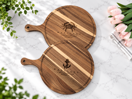 Maryland Heritage Round Acacia Board