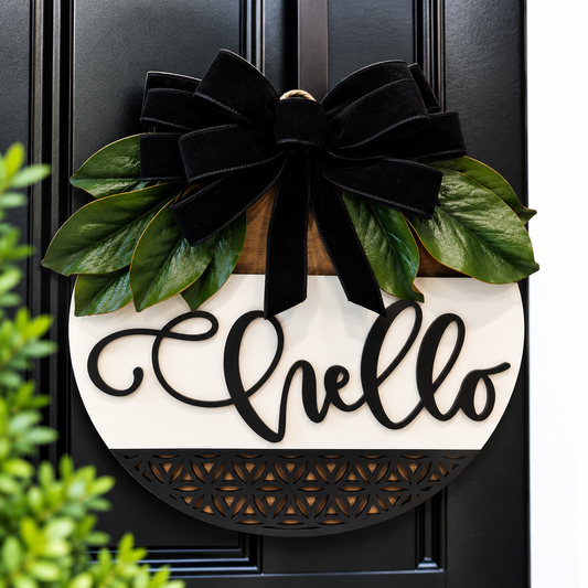Elegant Hello Door Hanger