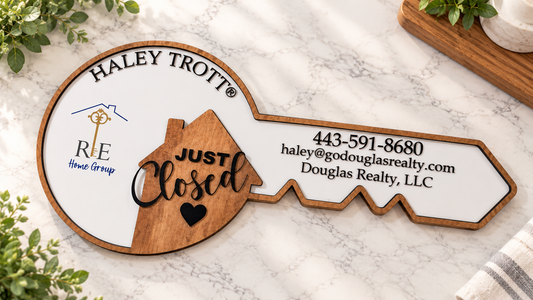 Personalized "Just Closed" Key Sign- XL Design