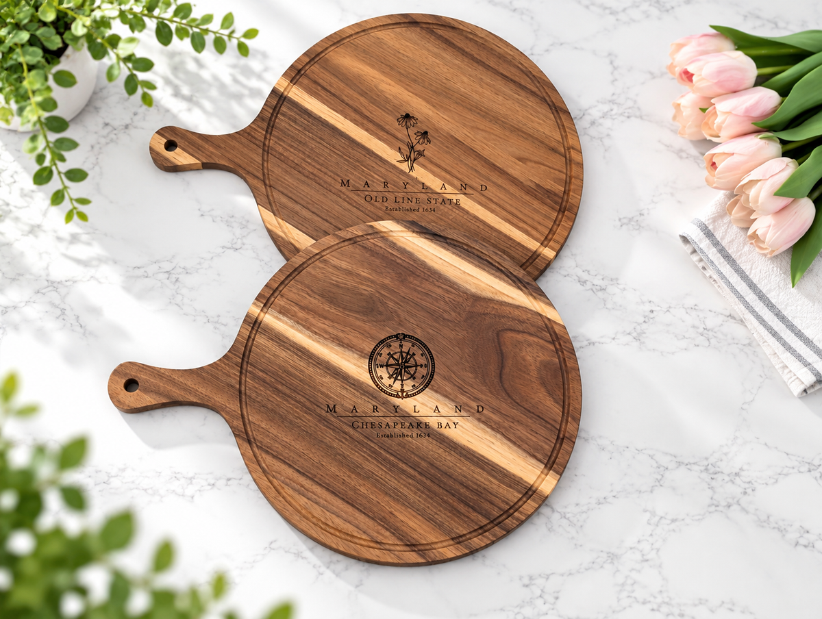 Maryland Heritage Round Acacia Board