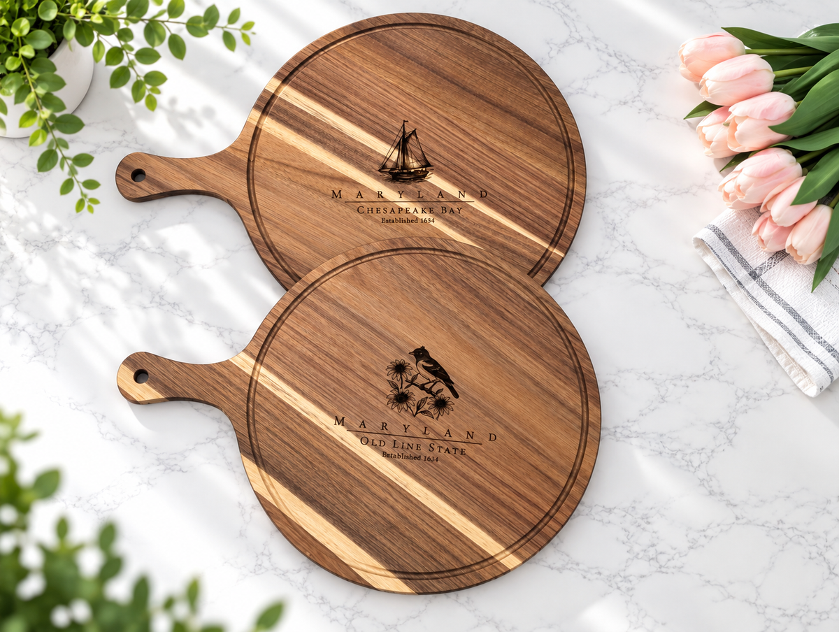 Maryland Heritage Round Acacia Board