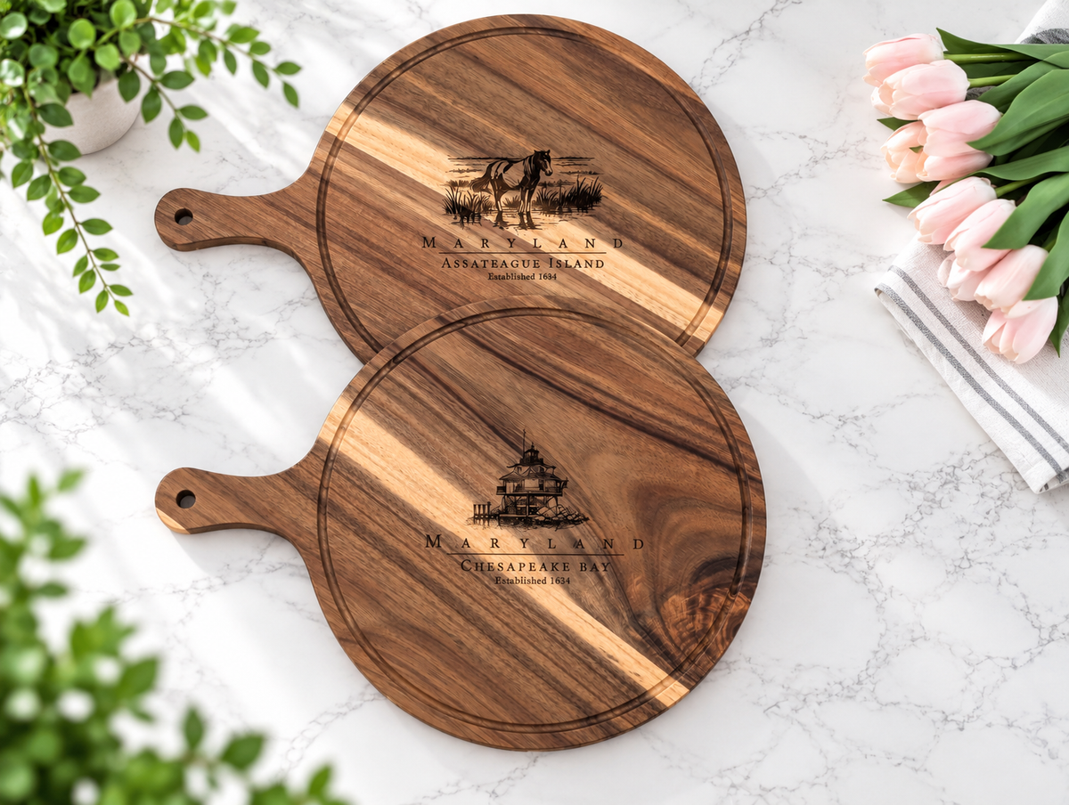 Maryland Heritage Round Acacia Board