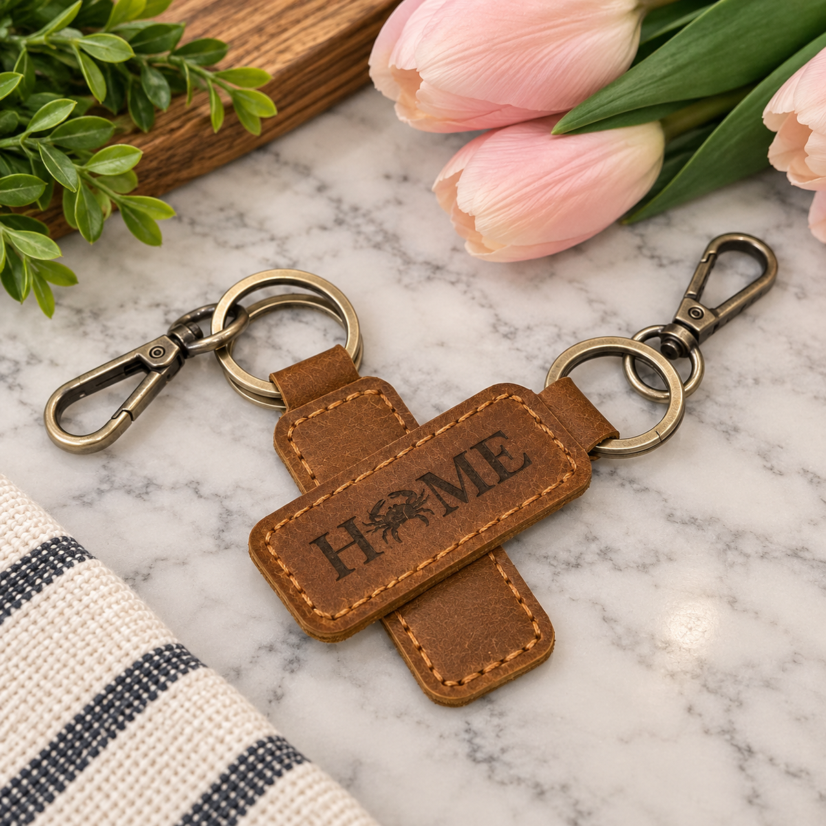 Personalized Leather Key Chain