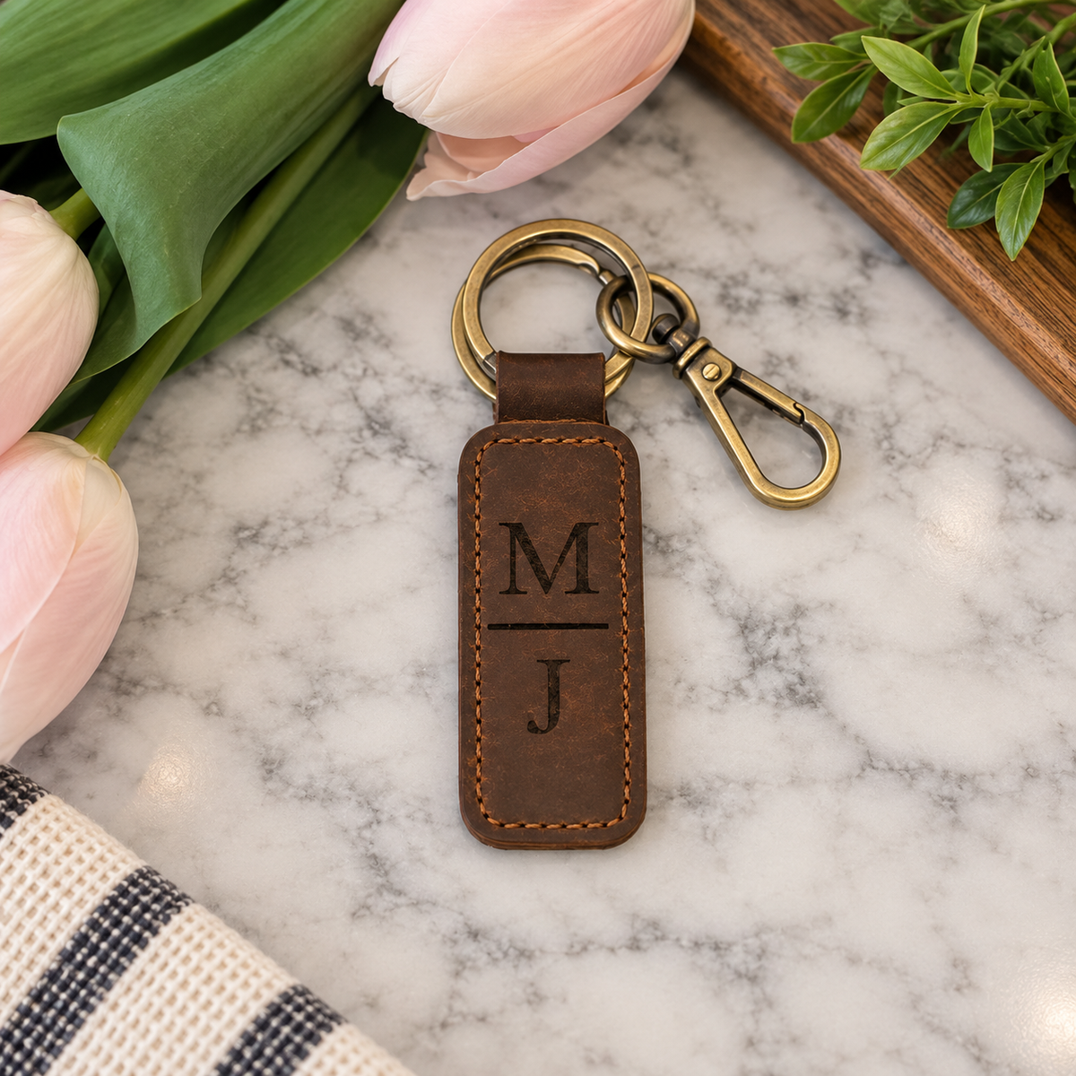 Personalized Leather Key Chain