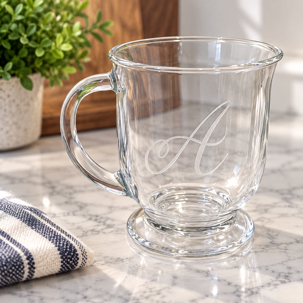 Personalized Glass Coffee Mug