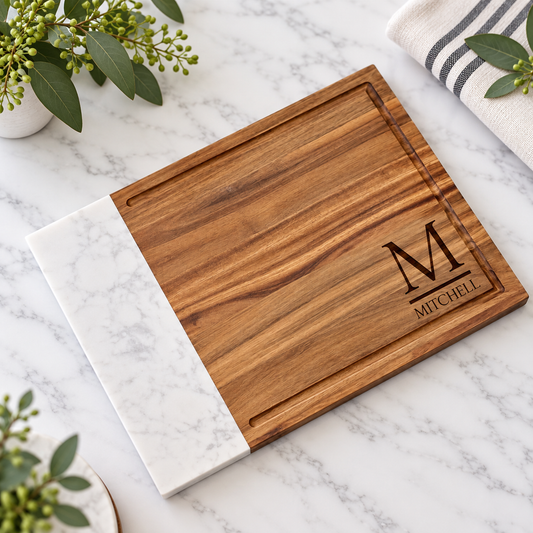 Marble & Acacia Wood Serving Board