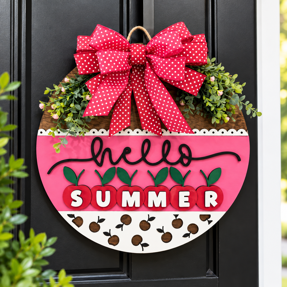 Hello Summer Cherry Door Hanger