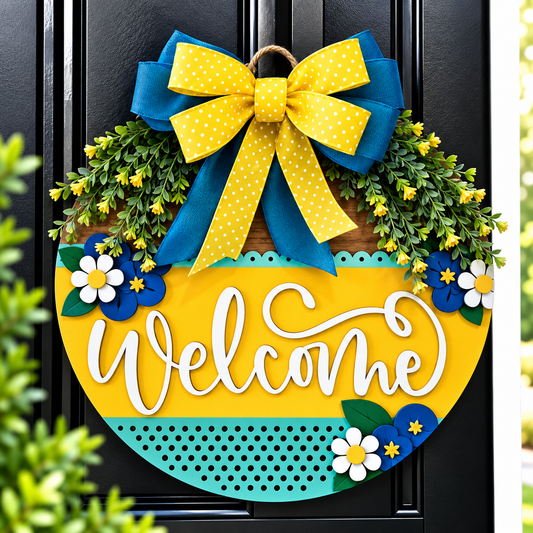 Blueberry Welcome Door hanger