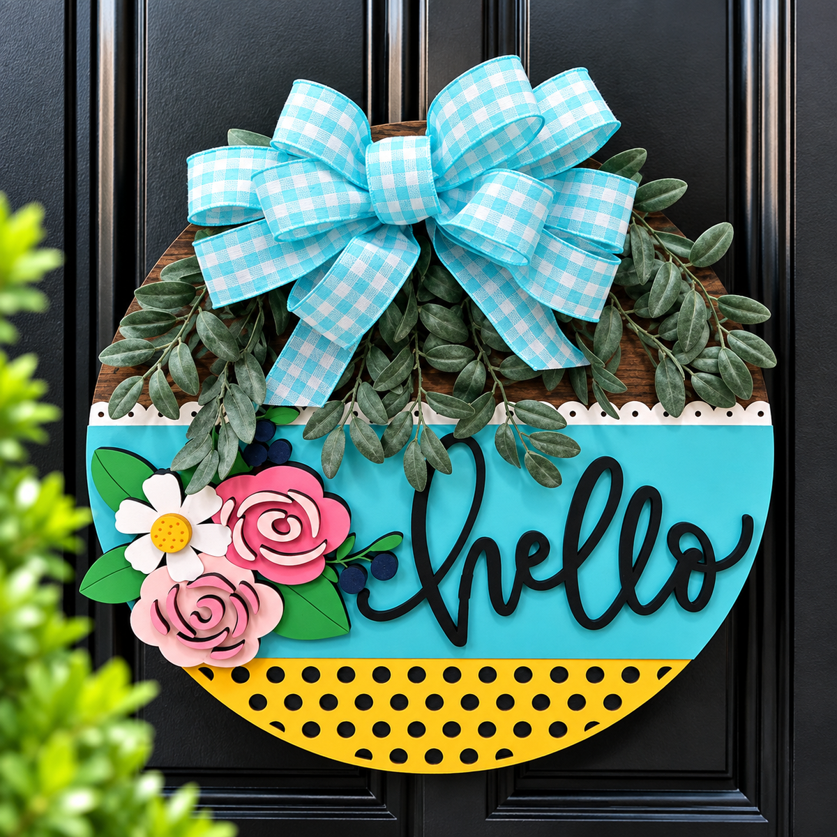 Floral Hello Door Hanger