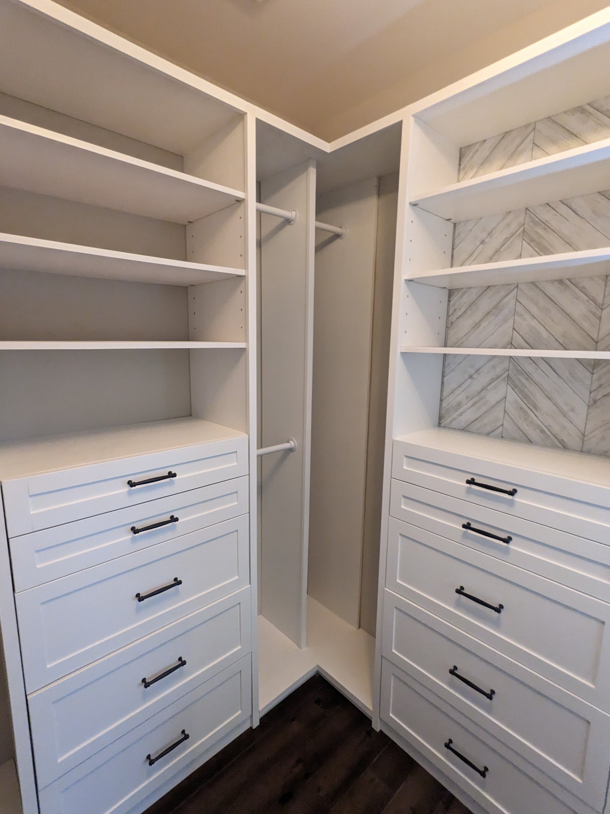 White built-in closet storage