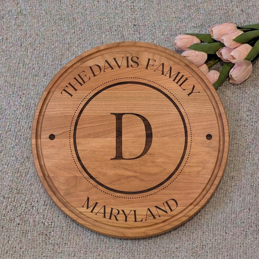 Round Maple Wood Serving Board