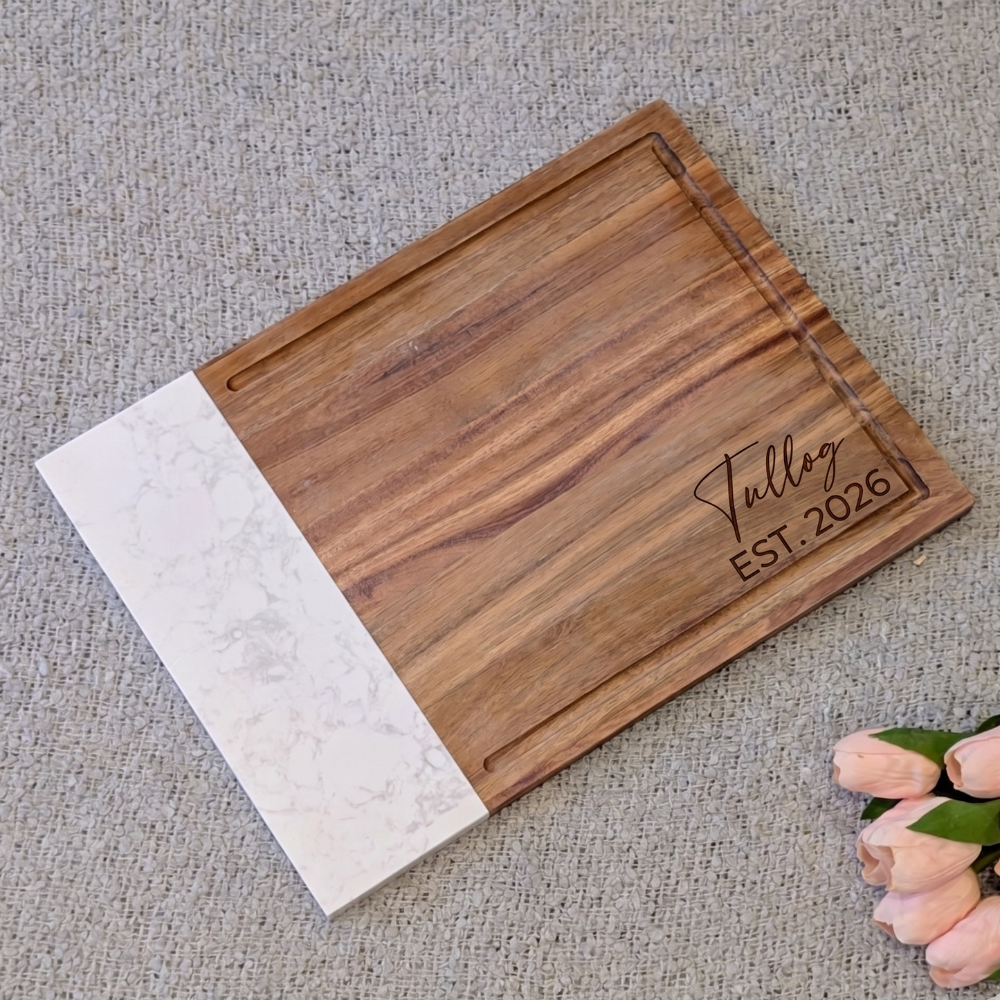 Marble & Acacia Wood Serving Board