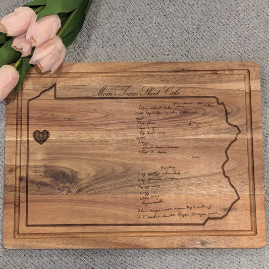 Heirloom Handwritten Recipe Engraved Board