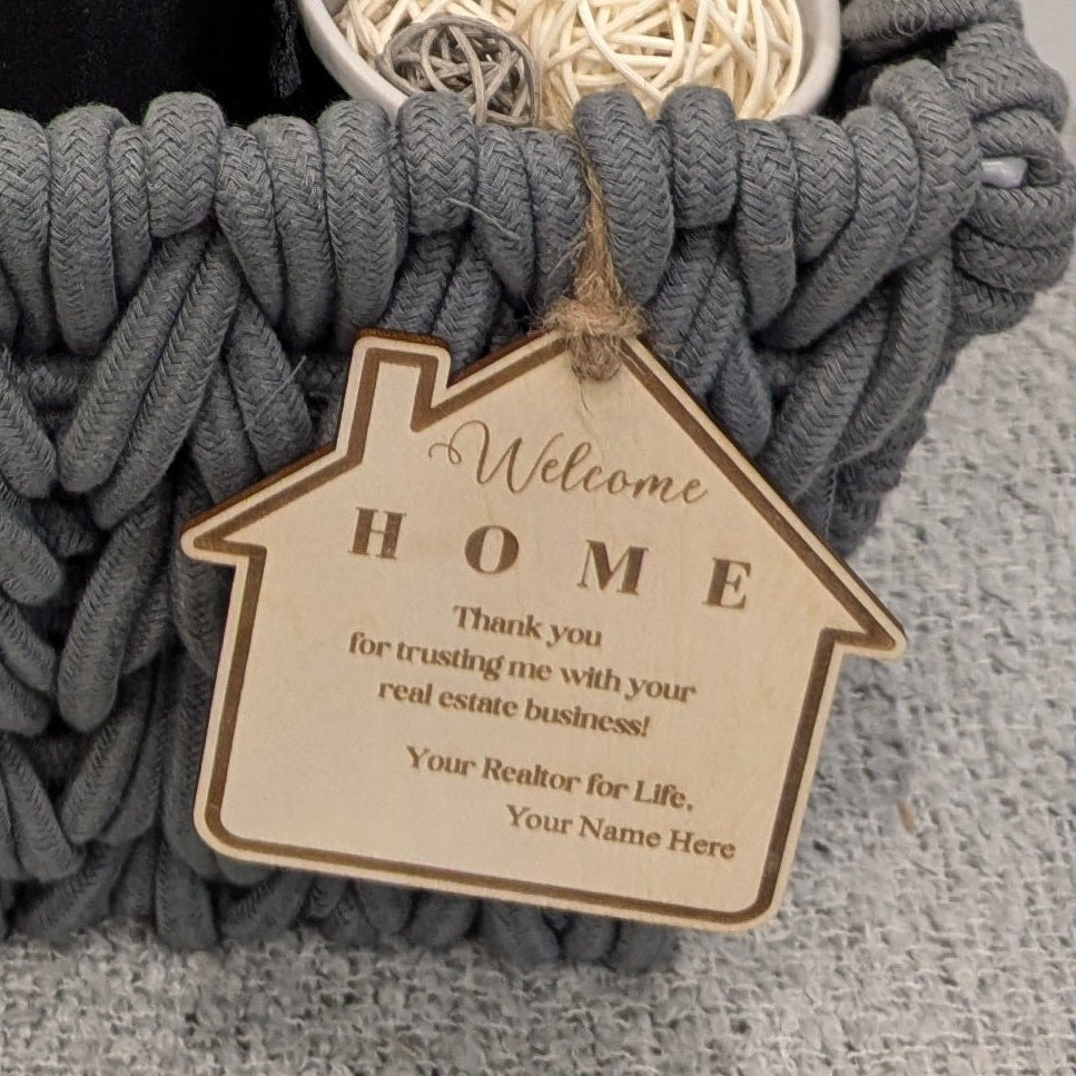 Mid Size Cozy Home  Gift Basket- Gray