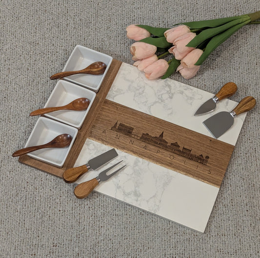 Maryland Themed Skylines and Landmarks 11 Piece Charcuterie Board