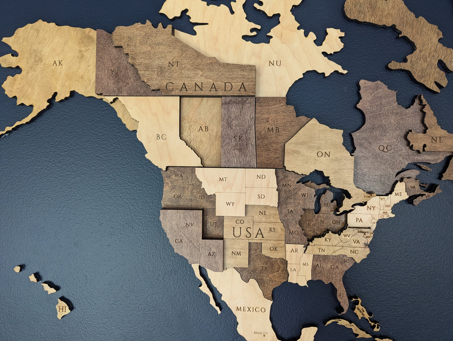 Multi-Layer Wooden World Map image 2