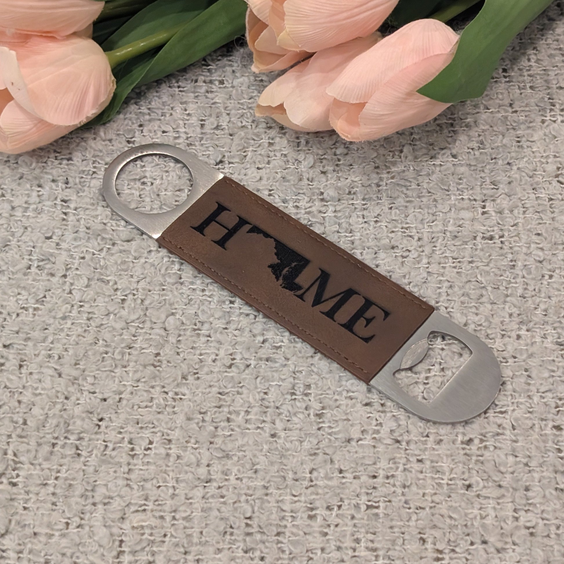 Engraved Leather Bottle Opener image 0