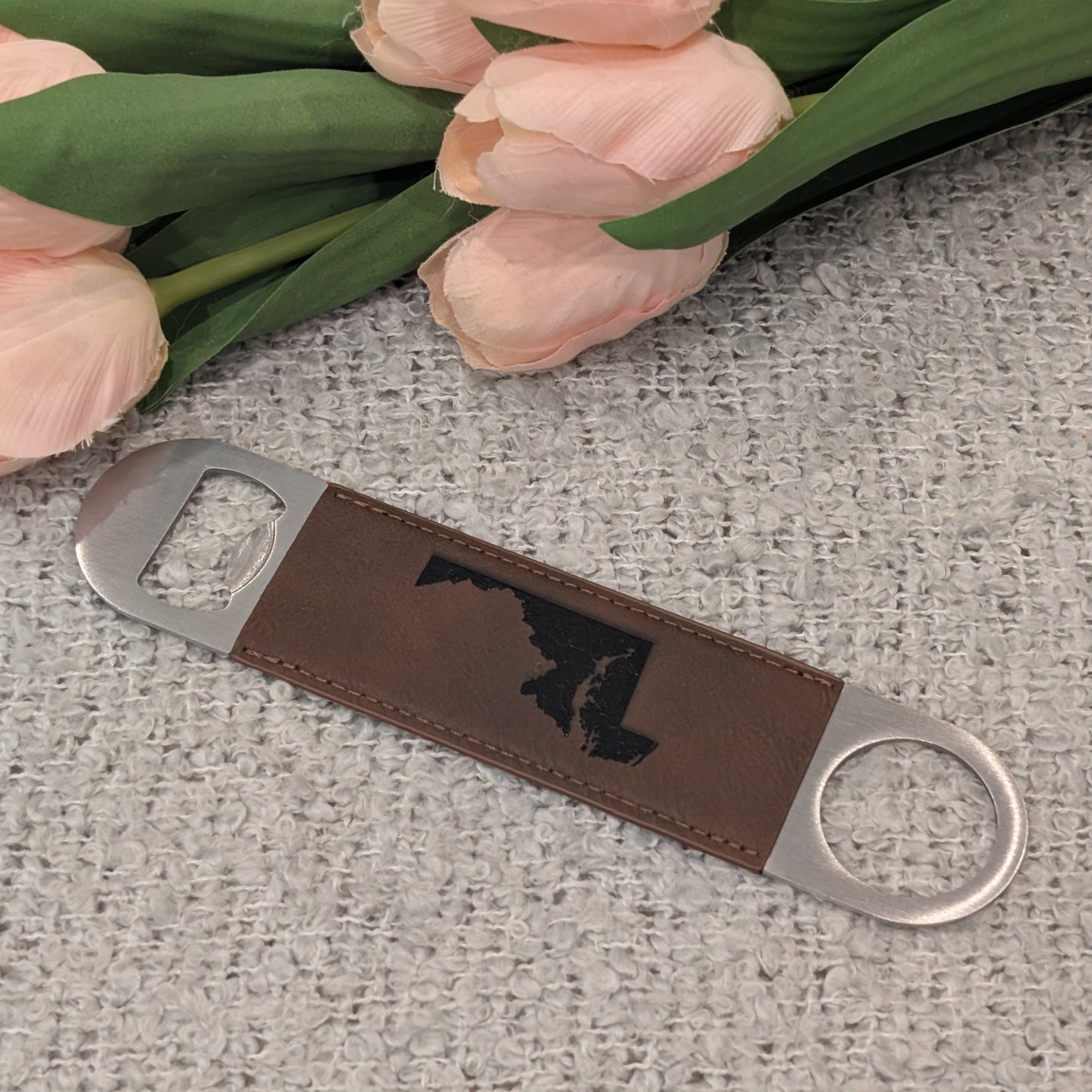 Engraved Leather Bottle Opener image 1