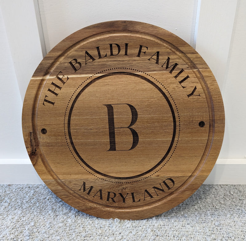 Round Acacia Wood Serving Board image 0