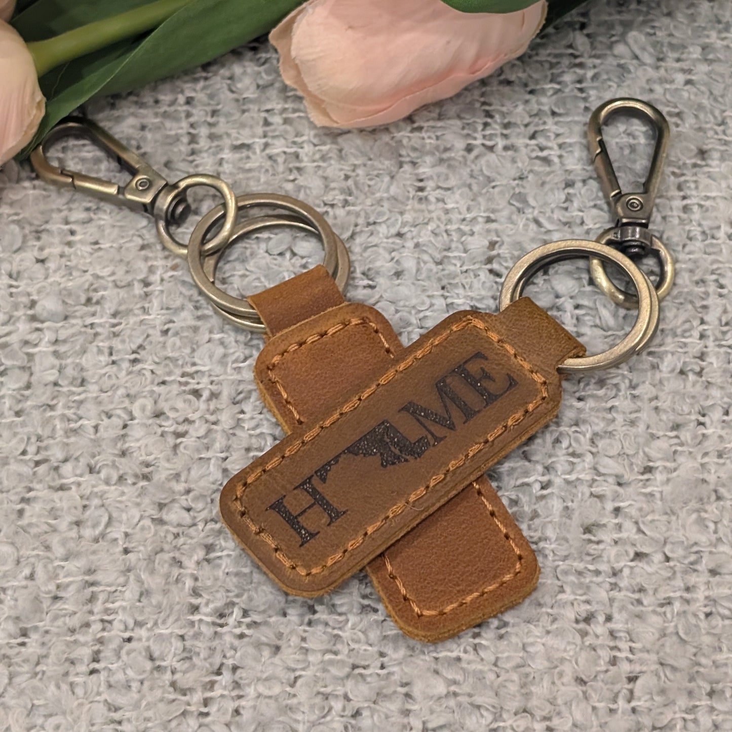 Personalized Leather Key Chain image 1