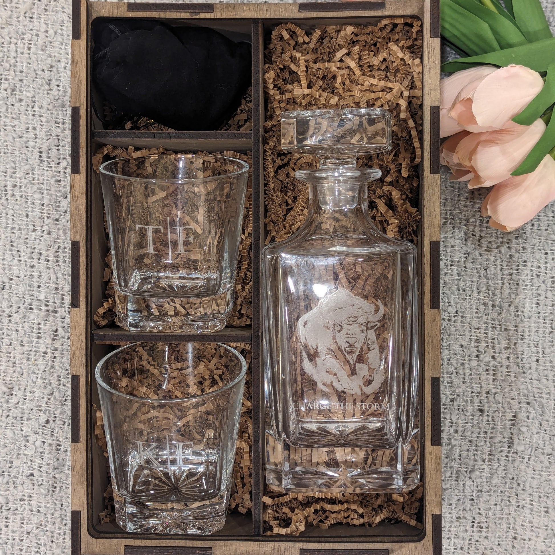 Decanter Box with Whiskey Stones, Decanter Set image 0