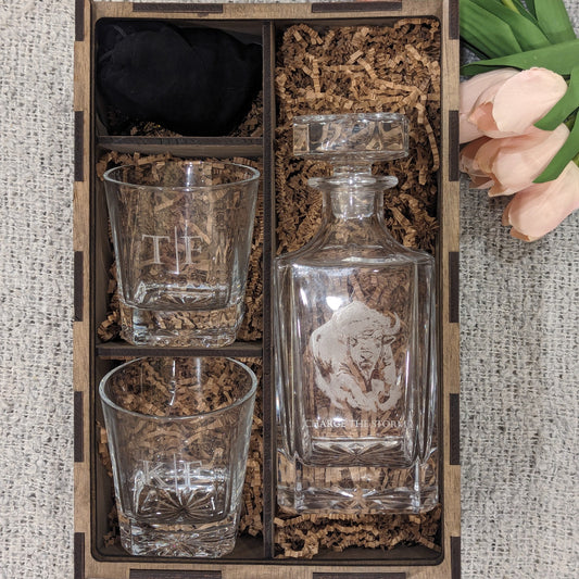 Decanter Box with Whiskey Stones, Decanter Set image 0