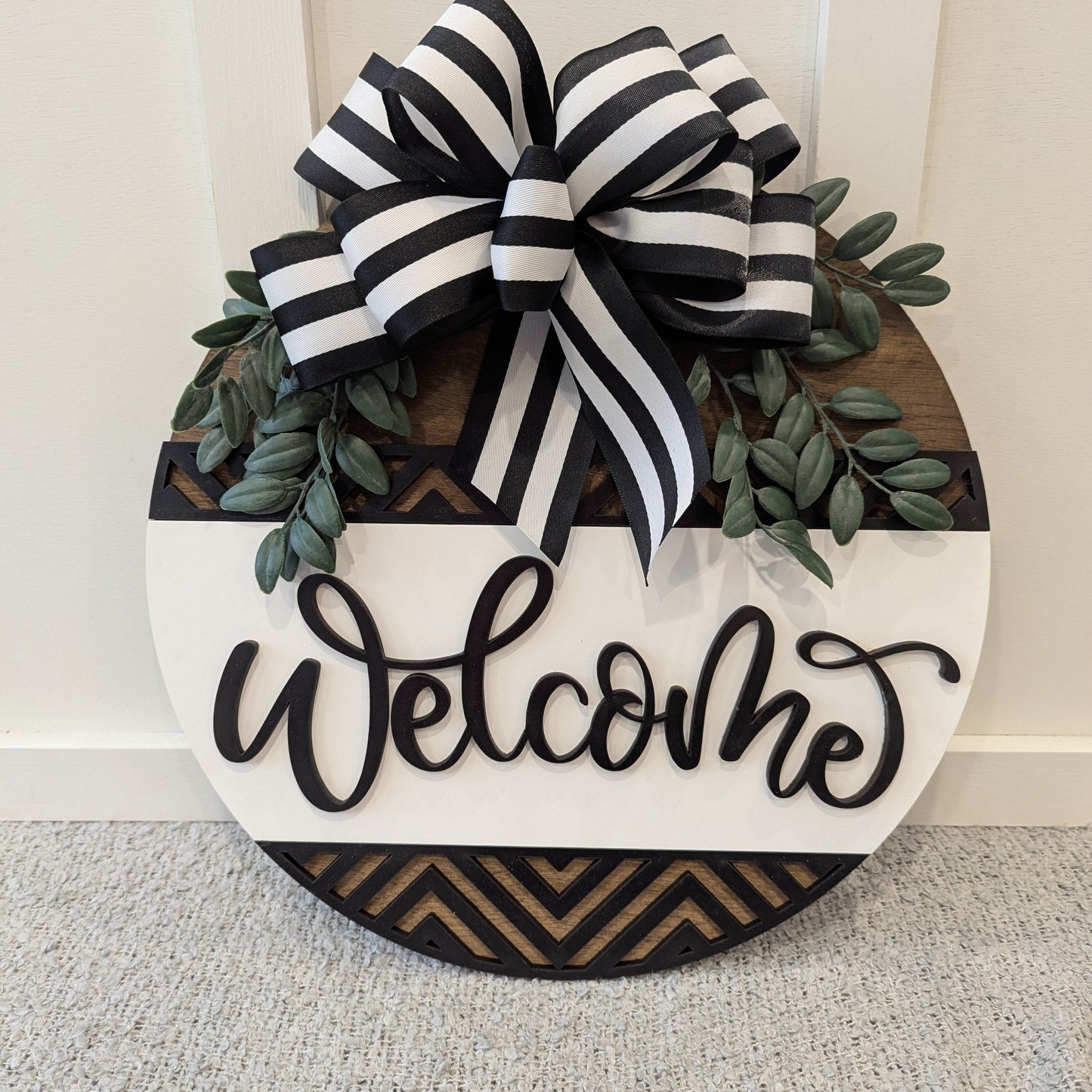 Welcome Door Hanger- Geometric Pattern image 0